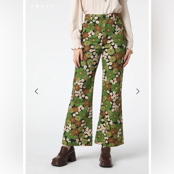 Green paisley Princess Highway jeans size 6 - Picture 1 of 3